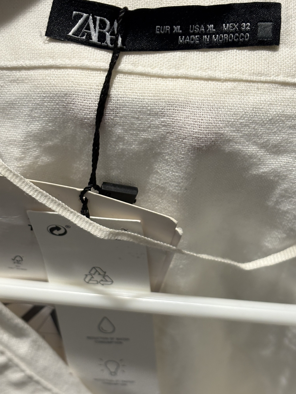 Zara Cream Button-Front Ruffle-Hem Mini Dress - Picture 3 of 3